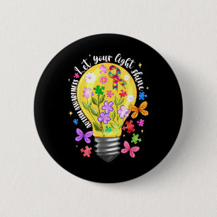 Let Your Light Shine Autism Awareness 2 Inch Round Button
