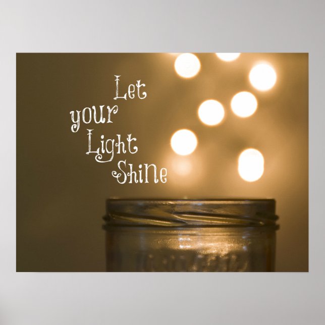 Let your Light Shine Bible Verse Christian Quote Poster (Front)