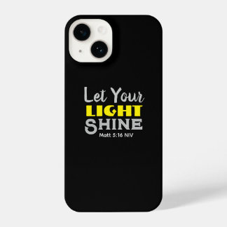 Let Your Light Shine Bible Verse Yellow Cute  iPhone 14 Case