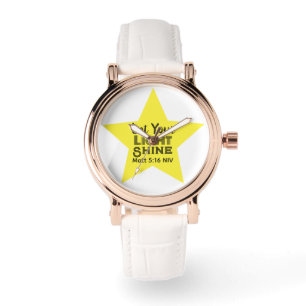Let Your Light Shine Bible Verse Yellow Star Watch