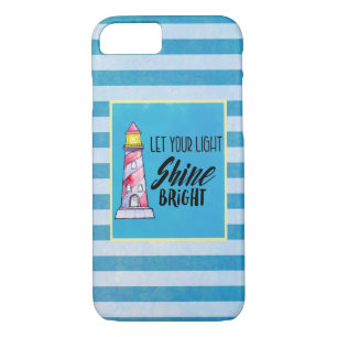 Let Your Light Shine Bright Lighthouse Typography iPhone 8/7 Case