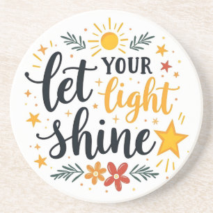 Let Your Light Shine   Christian Bible Verse Coaster