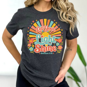 Let Your Light Shine Christian Faith Personalized Tri-Blend Shirt