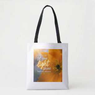🌞Let your light shine! Inspiring Scripture 🛍️ Tote Bag