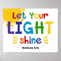Let Your Light Shine Kids Christian Bible Verse
