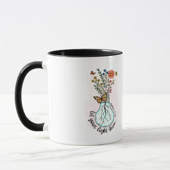 "LET YOUR LIGHT SHINE" SIMPLE DESIGN BEBLE VERSE M MUG (Left)