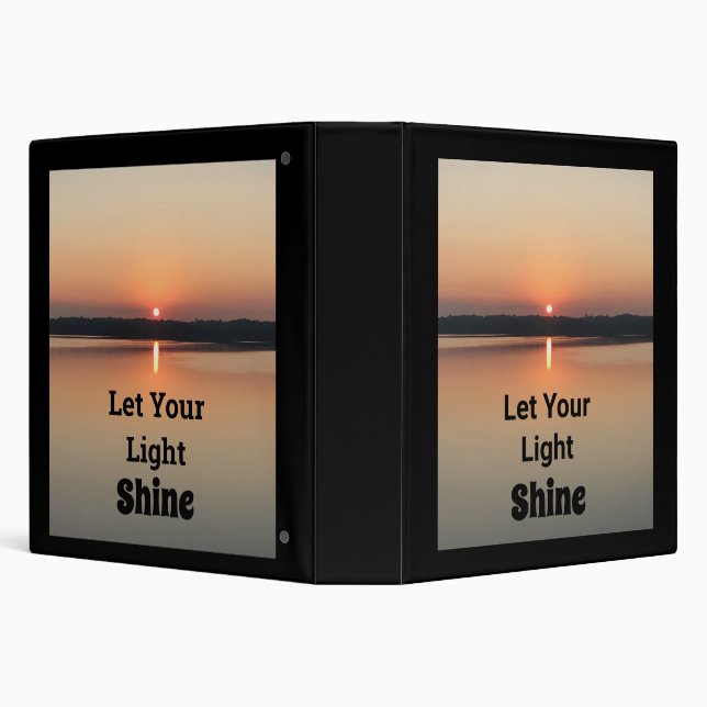 Let Your Light Shine Sunset Black Gold Binder (Background)