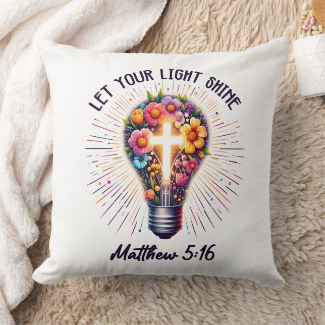 Let Your Light Shine Throw Pillow (Blanket)