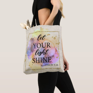 Let your light shine tote bag