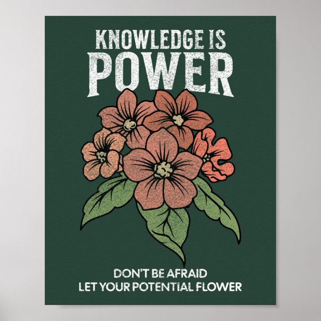 let your potential flower vintage flower lover poster (Front)