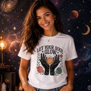 Let Your Soul Glow Mystical Sun and Planets T-Shirt