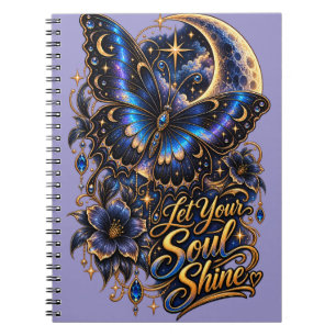 Let Your Soul Shine – Celestial Butterfly Spiral  Notebook