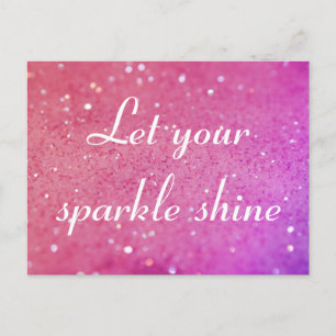 Let Your Sparkle Shine Pink Bokeh Postcard