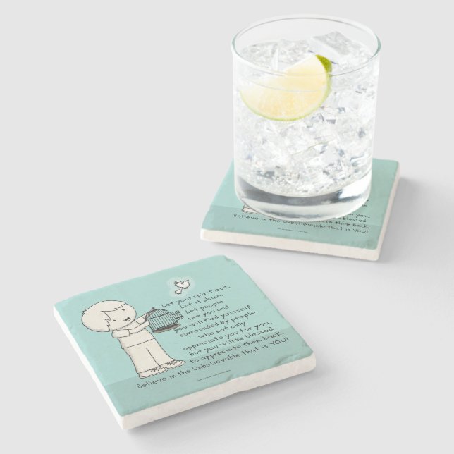 Let Your Spirit Out Stone Coaster (Side)