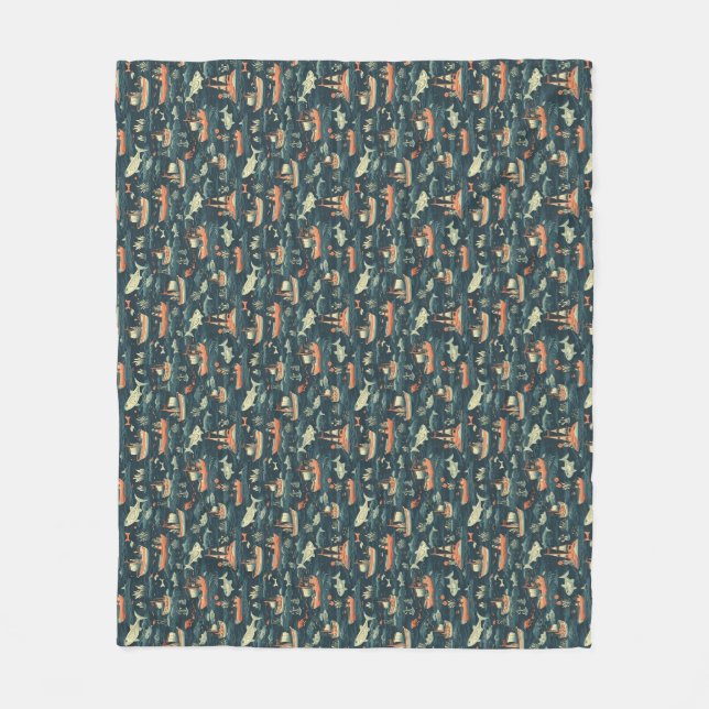 Let Your Worries Dissolve Like Footprints Fleece Blanket (Front)