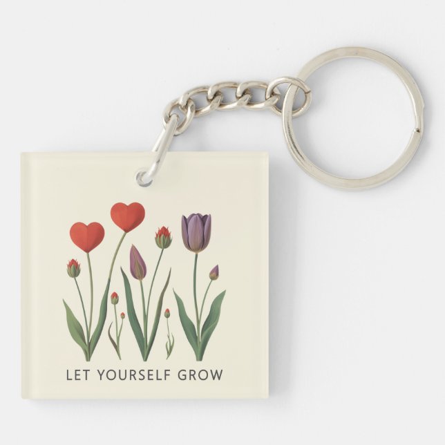 Let Yourself Grow Floral Heart Tulips Art (Dos)