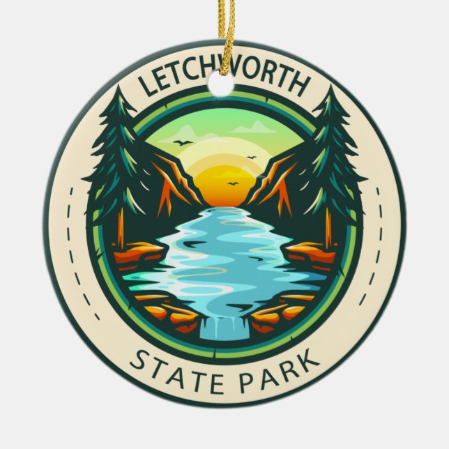 Letchworth State Park New York Badge Ceramic Ornament (Front)