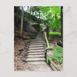 Letchworth State Park Stone Stairs To Waterfalls Postcard