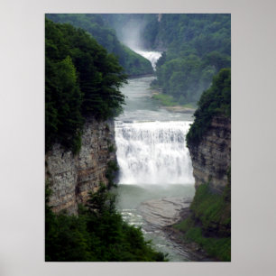 Letchworth State Park Upper and Middle Waterfalls Poster