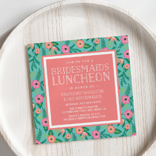 L'été fleurit Bridesmaitres déjeuner Invitation