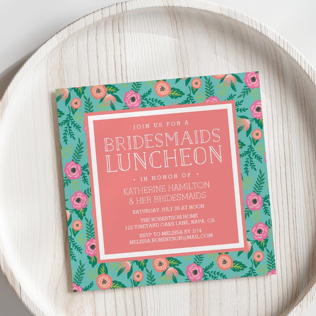 L'été fleurit Bridesmaitres déjeuner Invitation (Créateur téléchargé)