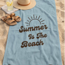 L'été rétro est la serviette de plage personnalisé