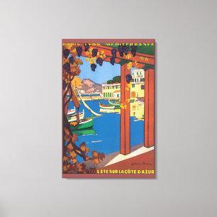 L'Ete Sur La Cote D'Azur Vintage Travel Poster Canvas Print