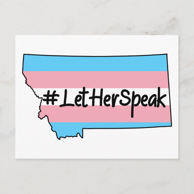 #LetHerSpeak Zooey Zephyr Montana Postcard (Front)