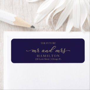 L'étiquette d'adresse de retour de mariage du futu