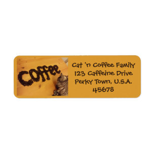 L'étiquette de adresse de l'amant de café de