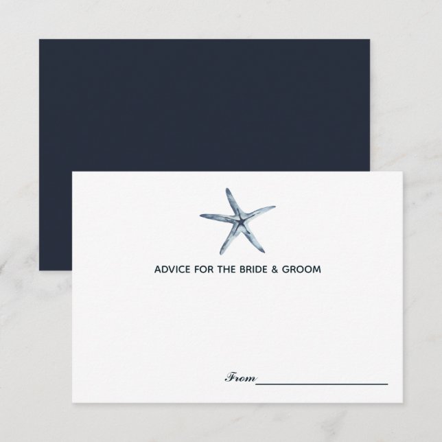 L'étoile bleue | Cartes de conseil Mariage Mariage (Devant / Derrière)