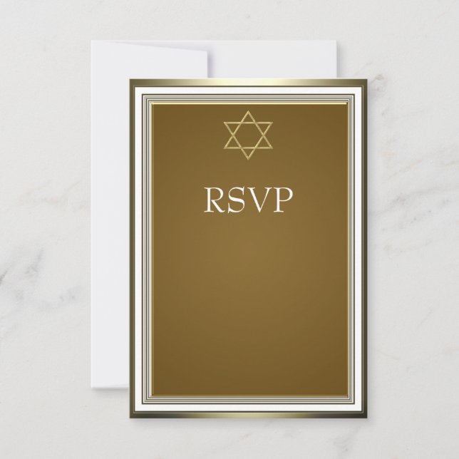 L'étoile d'or blanche de David Bar Mitzvah RSVP (Devant)
