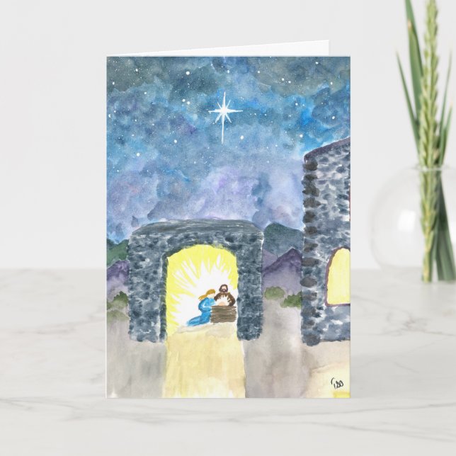 L'Étoile sur la carte de Noël stable (Devant)
