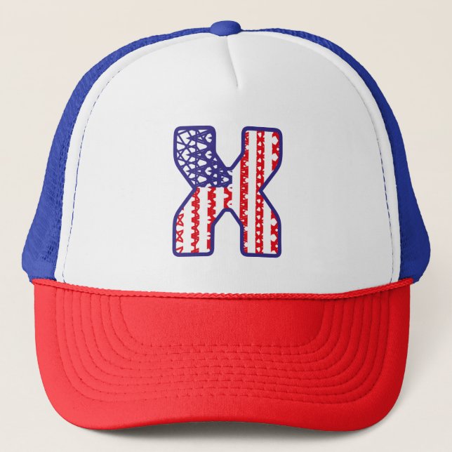 LETRA INICIAL X LAS ESTRELLAS de USA/EU Trucker Hat (Front)