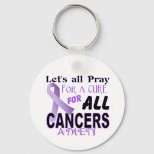 Let's All Pray For a Cure Cancer Awareness Apparel Keychain
