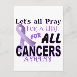 Let's All Pray For a Cure Cancer Awareness Apparel Postcard