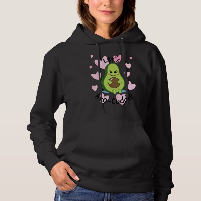 Let's Avo Cuddle Cute Avocado Plush Hoodie (Front)