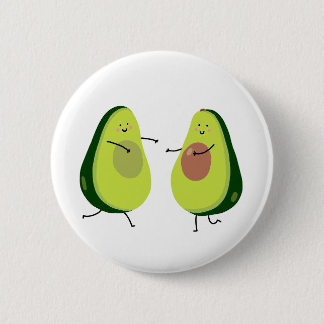 LET'S AVOCUDDLE, AVOCADO DESIGN 2 INCH ROUND BUTTON (Front)