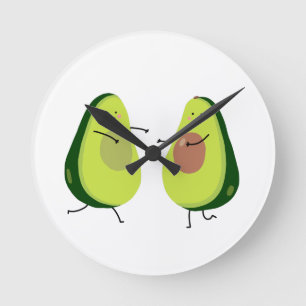 LET'S AVOCUDDLE, AVOCADO DESIGN ROUND CLOCK