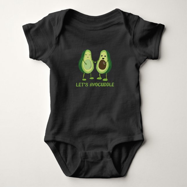 Let's Avocuddle - Funny Avocado Pun Baby Bodysuit (Front)