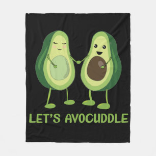 Let's Avocuddle - Funny Avocado Pun Fleece Blanket