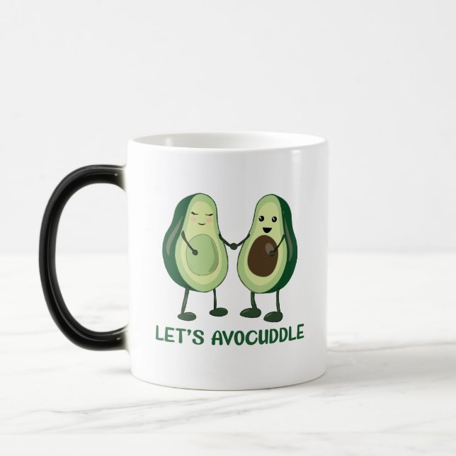 Let's Avocuddle - Funny Avocado Pun Magic Mug (Left)
