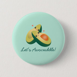Let's Avocuddle Funny Cute Avocados Pun Humour 2 Inch Round Button