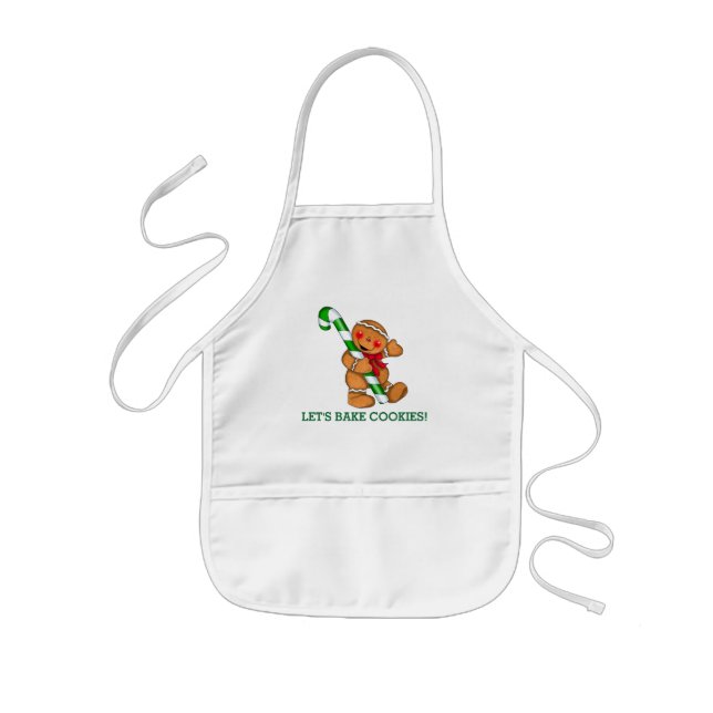 Let's Bake Cookies Gingerbread Man Kids Apron (Front)