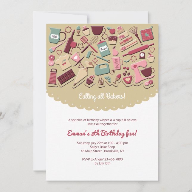 Let's Bake Invitation (Front)