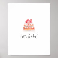 LET'S BAKE - poster fraise