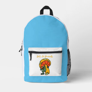 let's be friends printed backpack