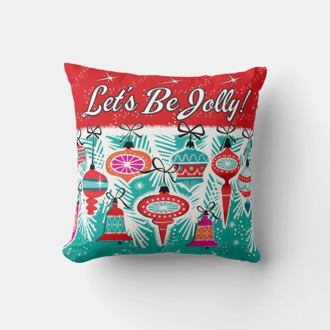 Let's Be Jolly! Christmas Throw Pillow (Front)