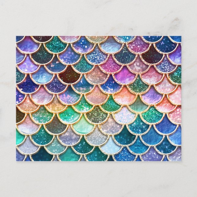 Let's be mermaids- Mermaid Glitter- Mermaid Scales Postcard (Front)