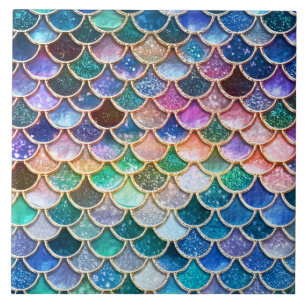 Let's be mermaids- Mermaid Glitter- Mermaid Scales Tile